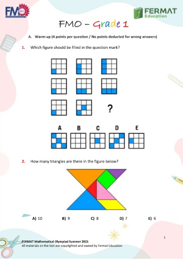 Đề thi FMO 2021 Khối 1