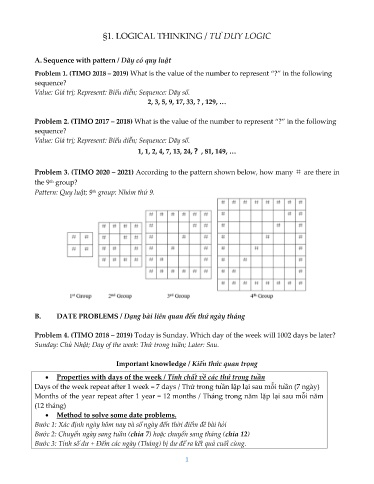 Ôn tập TIMO Khối 4 - Dạng 1: Tư duy logic