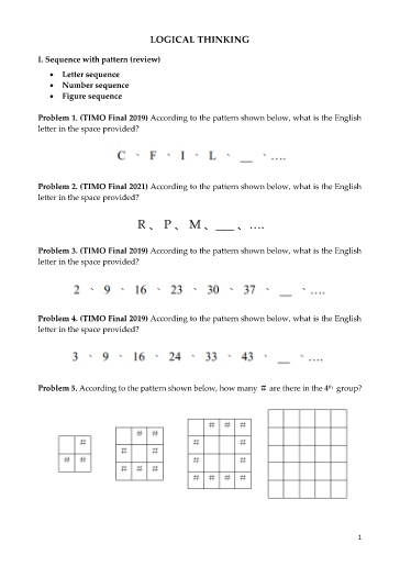 Tài liệu Ôn tập TIMO Khối 2 - Tư duy Logic